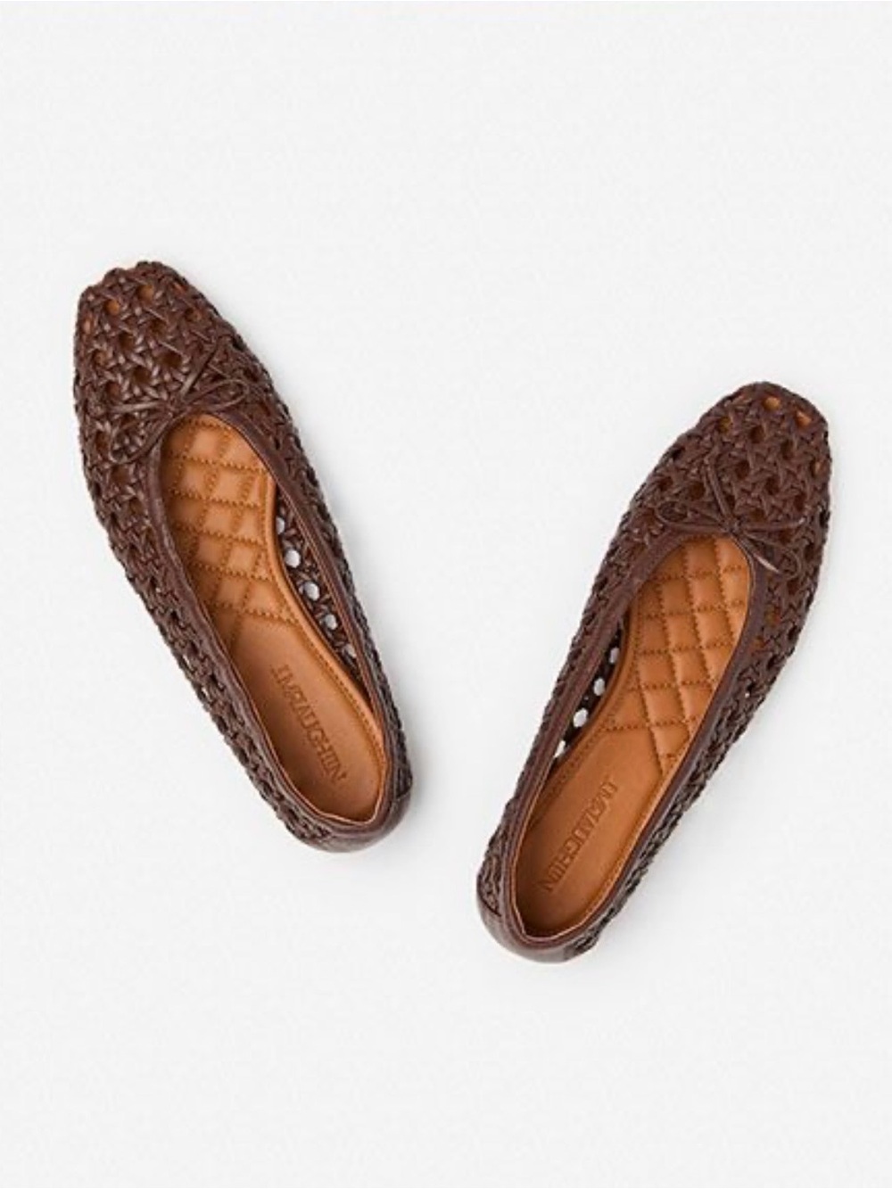 J. McLaughlin Leonor Leather Basketweave Flats